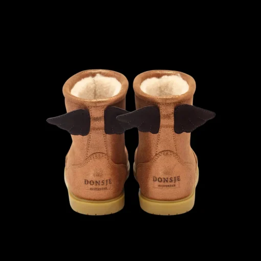 Angela Boots | Wings | Bronze Metallic Leather
