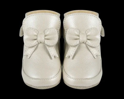 Cubow Booties | Off White Metallic Leather