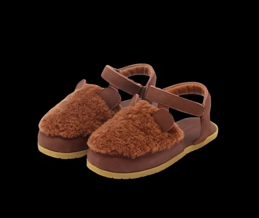 Els Sandals | Bear | Brown Curly Sheep Wool