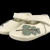 Isel Ballerinas | Eucalyptus | Cream Leather