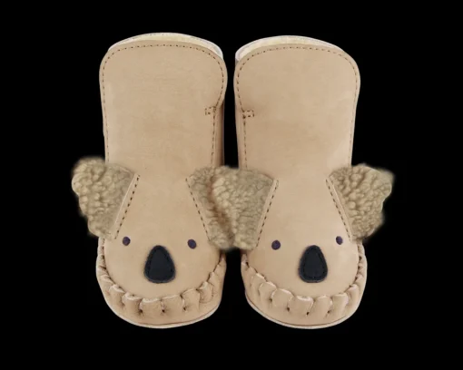 Kapi Exclusive Booties | Fluffy Koala | Taupe Nubuck