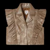 Piep Leather Gilet | Rose Brown Metallic