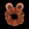 Polly Hair Scrunchie | Bear | Cognac Classic Leather