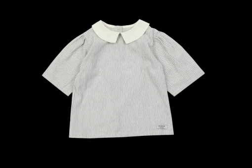 San Blouse | Light Grey Striped