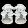 Vazi Sandals | Peacock | Off White Metallic Leather