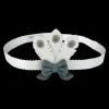 Vellie Headband | Feathers | Off White Metallic Leather