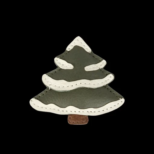 Wonda Hairclip | Christmas Tree | Olive Leather
